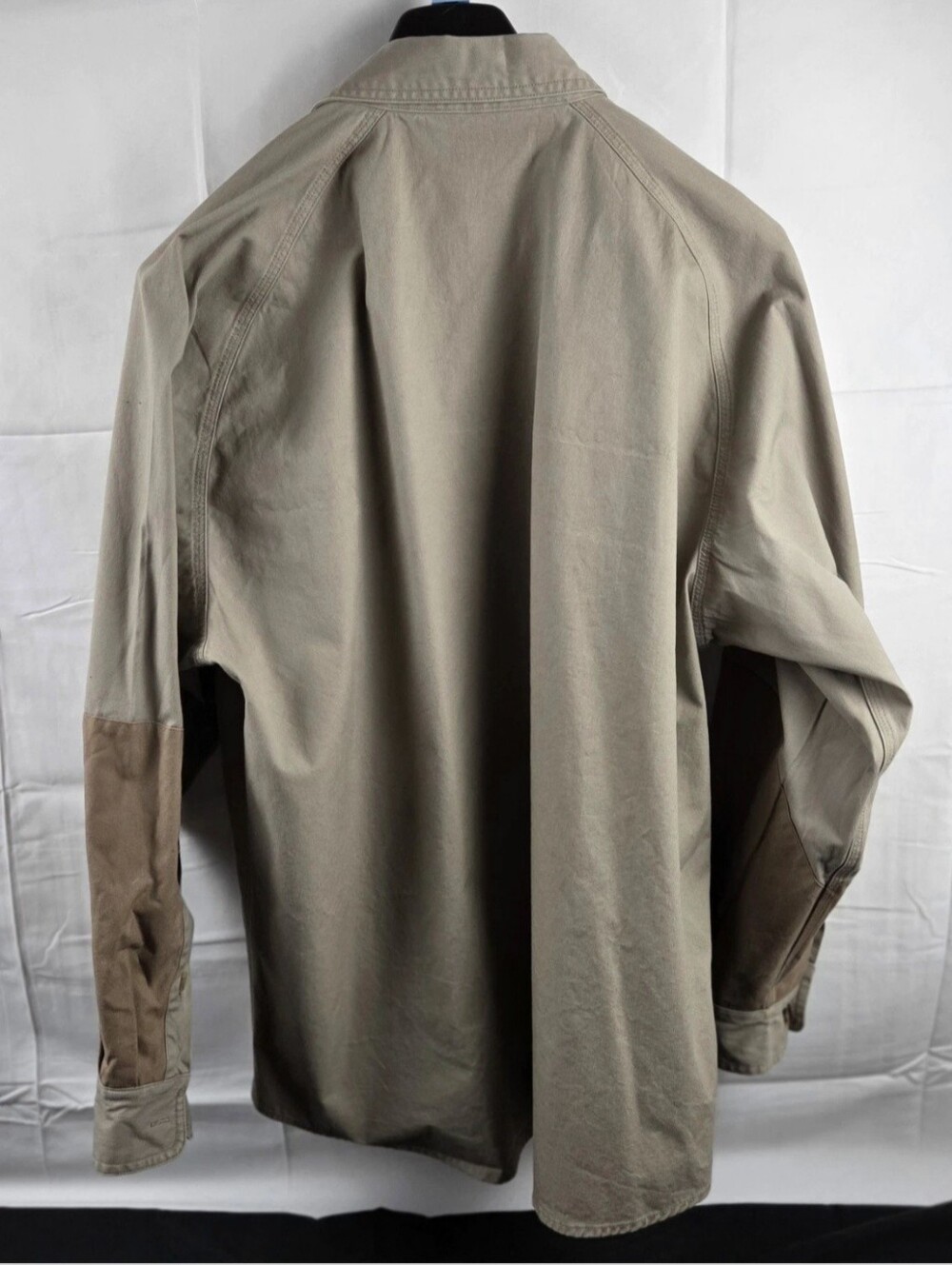 Orvis Hunting Shooting Shirt Mens Large Khaki Long Sleeve Button Up Chest Pocket - Picture 2 of 3
